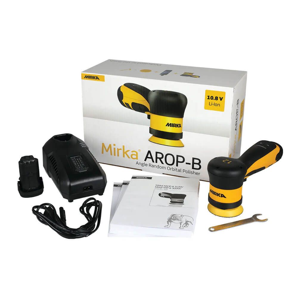 Mirka AROP-B 312NV 77mm Cordless Polisher 10.8 2.5Ah, Orbit 12.0
